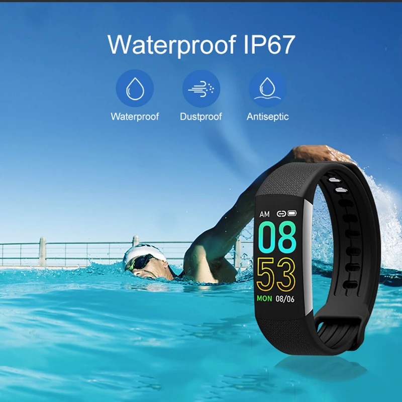 

Smart Bracelet Heart Rate Fitness Bracelet Smart Watch Blood Pressure Waterproof Continuous HR Pedometer Sports Health Bracelet