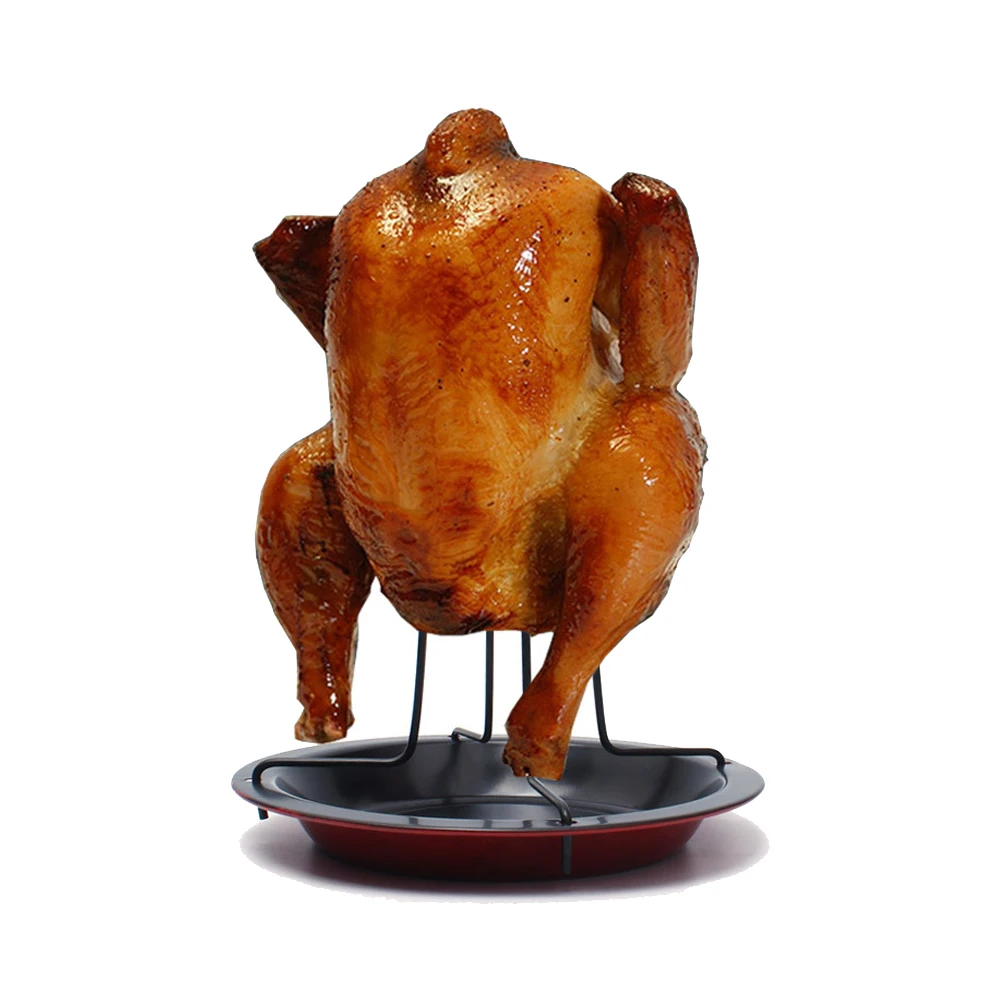 Вертикальная птичья стойка для жарки курицы печь запеченный курительный поднос