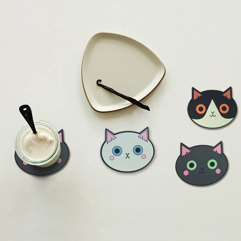 Нескользящие подставки ILFML из ПВХ с мультяшным котом для обеденного стола