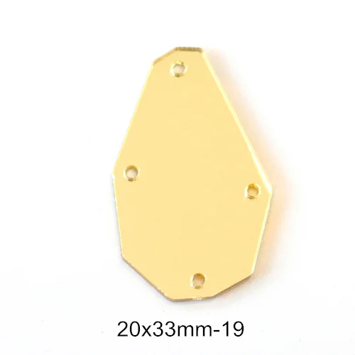 20x33mm-P19 50 шт. акриловое зеркало пришивные стразы акриловые Пришивные зеркала нерегулярные шампанское пришивные камни аксессуары для платья F0021 - Цвет: 20x33mm-P19