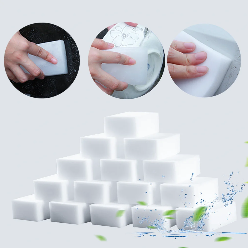 

100 pcs/lot Melamine Sponge Magic Sponge Eraser Kitchen Melamine Sponge Cleaner Cleaning Sponge for Office Bathroom