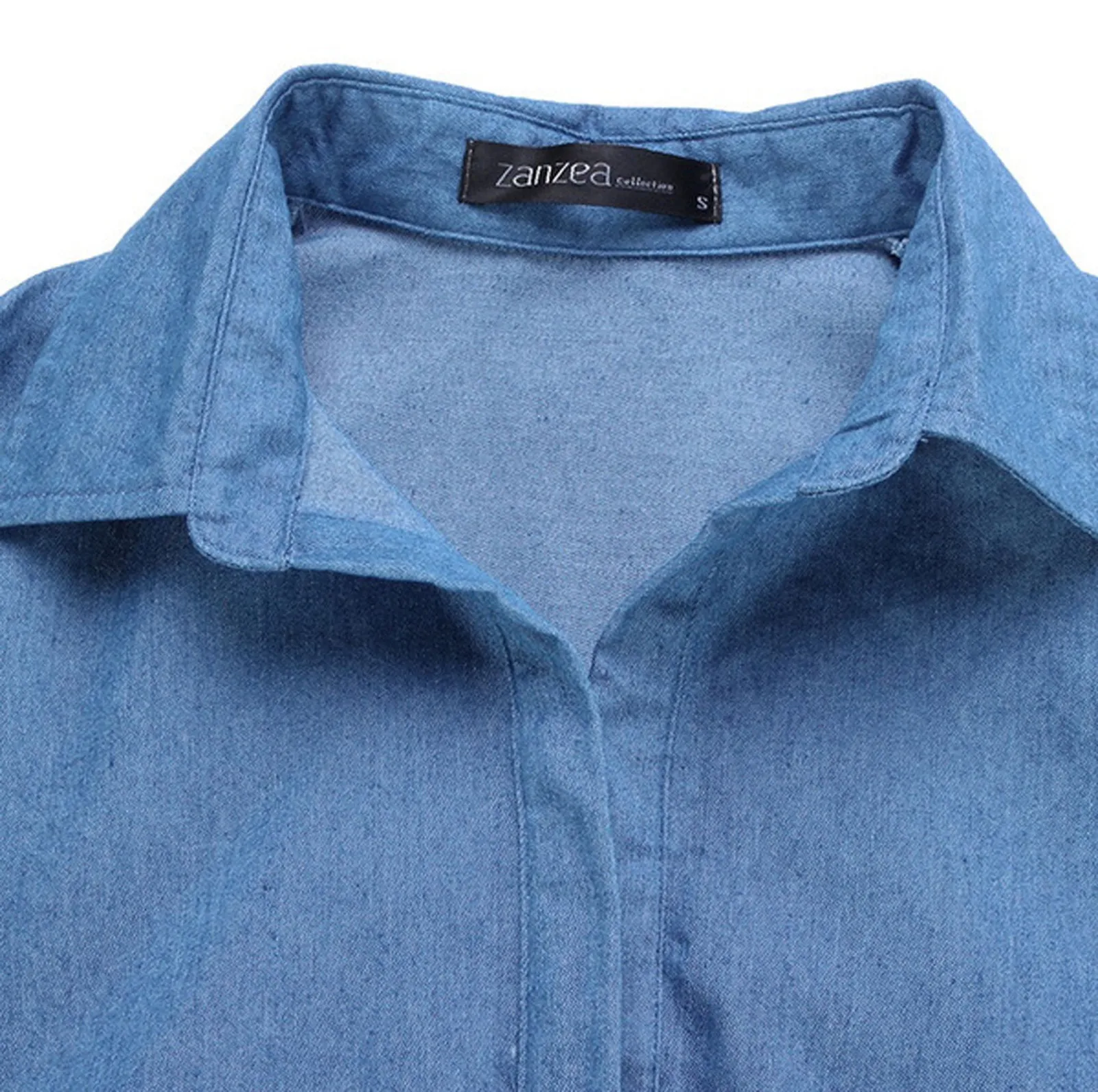 

Large Size Shirt Dress Woman Casual Denim Dress Solid Color Vintage Summer Dresses With Pocket S-5xl