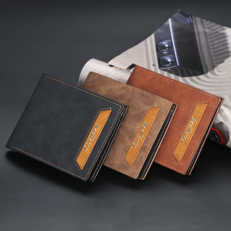 Мужской короткий кошелек с несколькими отделениями для карт Модный мягкий в