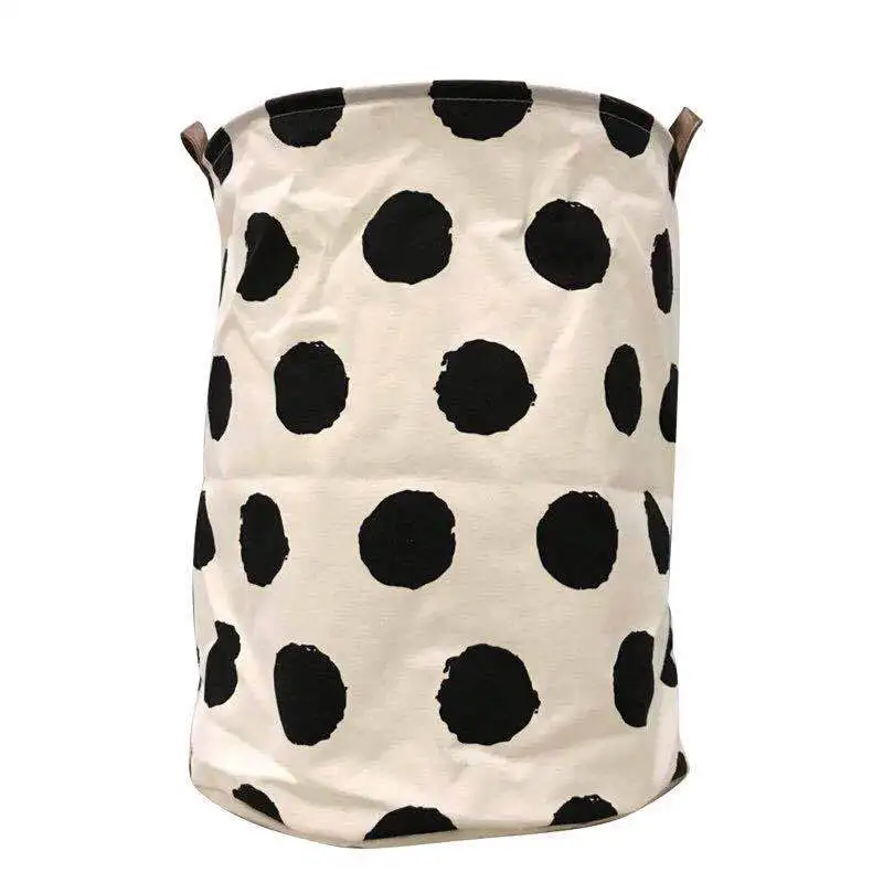 Складная корзина для белья круглая хранения большая 40*50 см Ткань