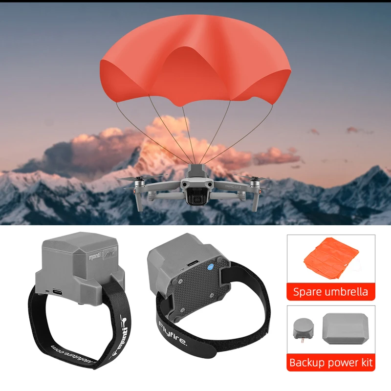 

Flight Safety Parachute for DJI Mavic Air 2/2S Drone Easy Install Flight Safety Umbrella Drone Anti-falling Protection Accessory