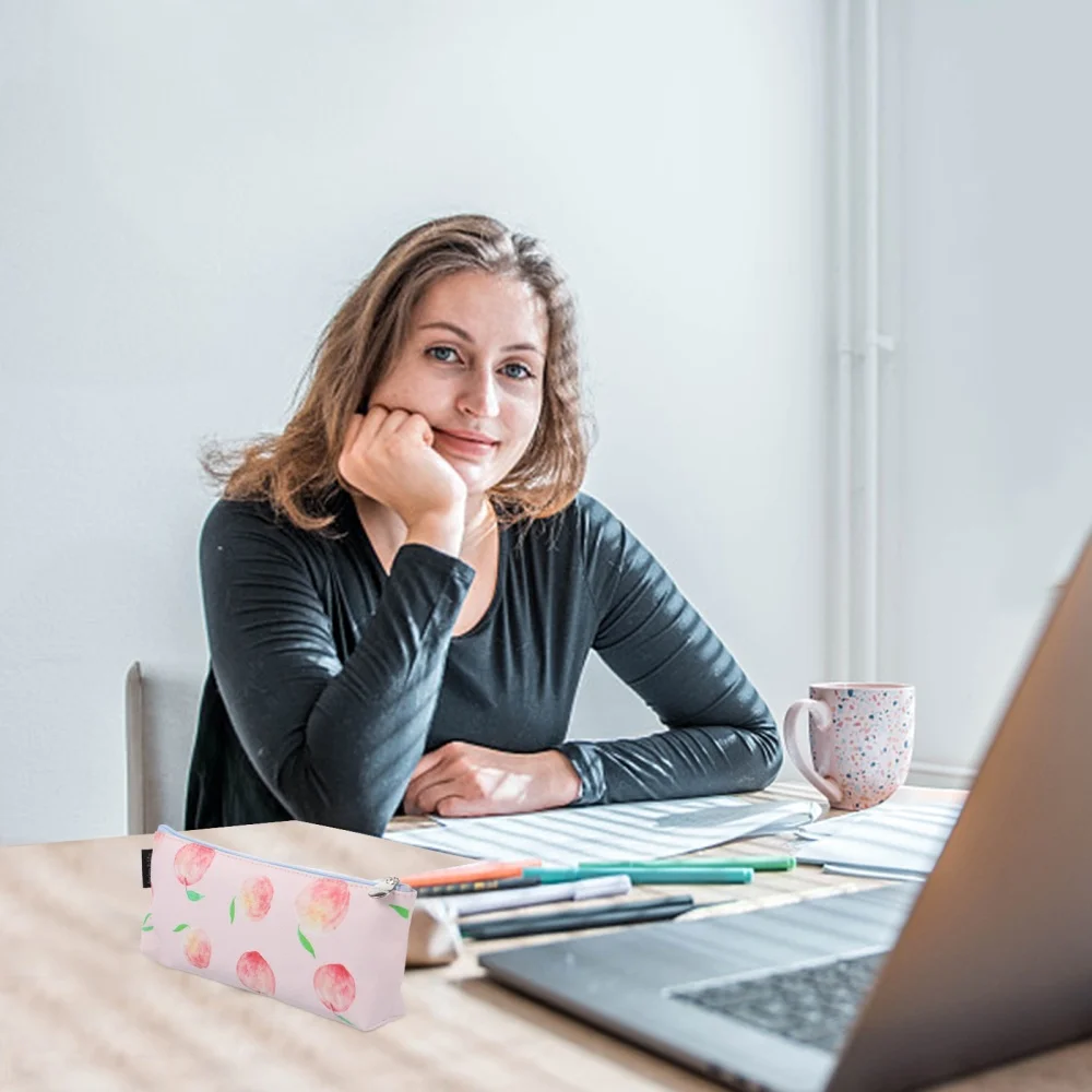 

1Pc Pencil Bag Canvas Stationery Pouch Portable Pen Holder Stationery Organizer