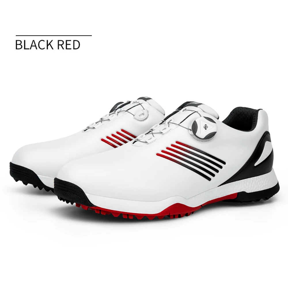 PGM Golf Shoes Comfortable Breathable Knob Buckle Golf Men'S Shoes Waterproof Genuine Leather Sneakers Spikes Nail Non-Slip