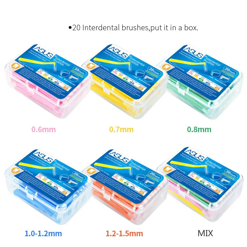 

Interdental Brush 20PCS L Shaped Denta Floss Interdental Cleaners Orthodontic dental teeth Brush Toothpick Oral Care tool