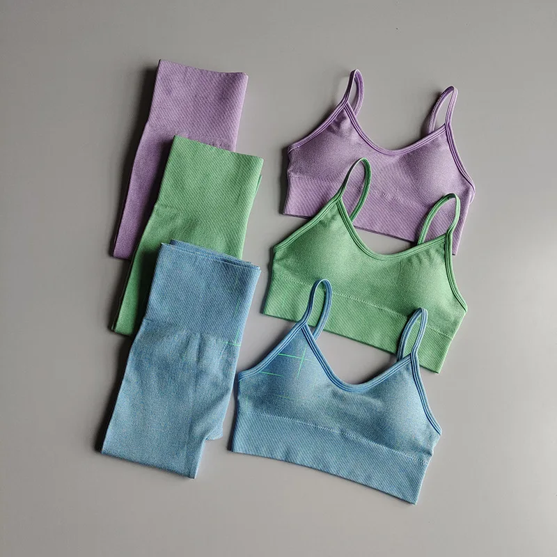 Модные бесшовные леггинсы для тренировок в ночное светильник фитнеса из двух