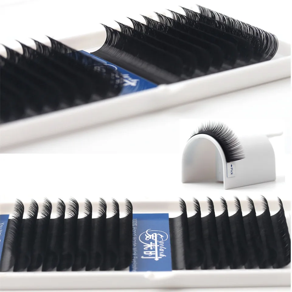 10 лотки Индивидуальные Накладные ресницы из норки расширение 3D шелк объемом 16