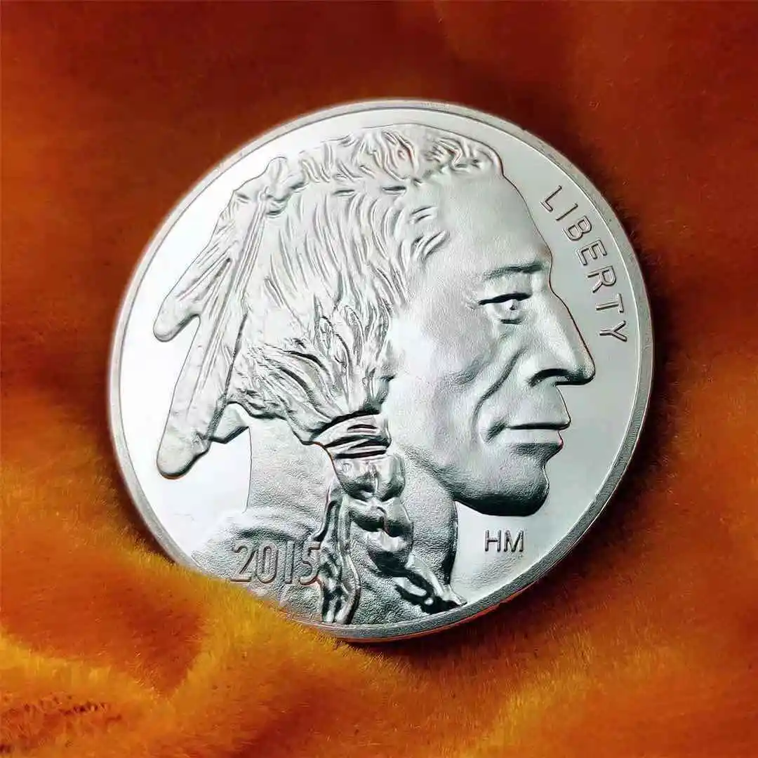 USA Commemorative Coins 1OZ 999 Fine Silver 2015 Liberty Indian/Buffalo Challenge Collectible Souvenir Gifts | Дом и сад
