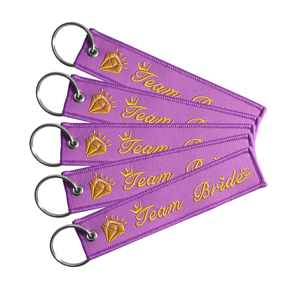 Женский брелок модный для ключей команды невесты свадебной вечеринки пурпурный