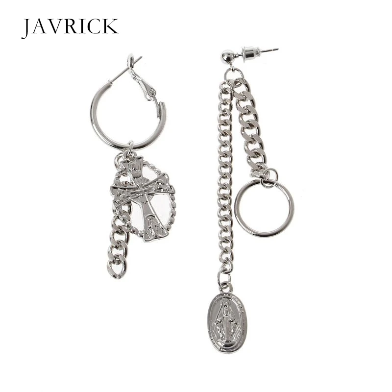 Перекрестный замок цепь с бруском Асимметричная Подвеска Серьги-капли