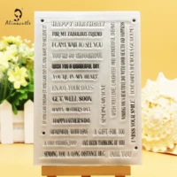 clear stamps strip banner wishes sentiment scrapbook handmade card album paper craft rubber transparent silicon stamp alinacraft