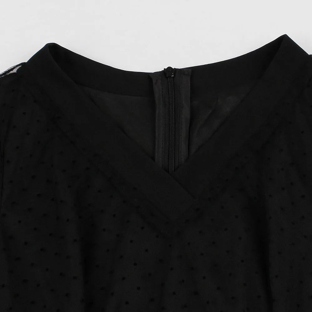 Готическое женское осеннее платье с длинным рукавом лоскутное v-образным вырезом