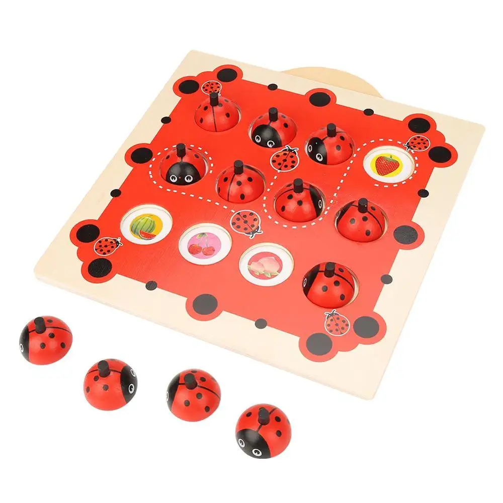 Детская игра для обучения памятью шахматный пазл мультяшный деревянный