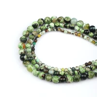 natural green black fire agate stone round loose spacer beads for jewelry making diy fashion yoga bracelets necklace 468mm