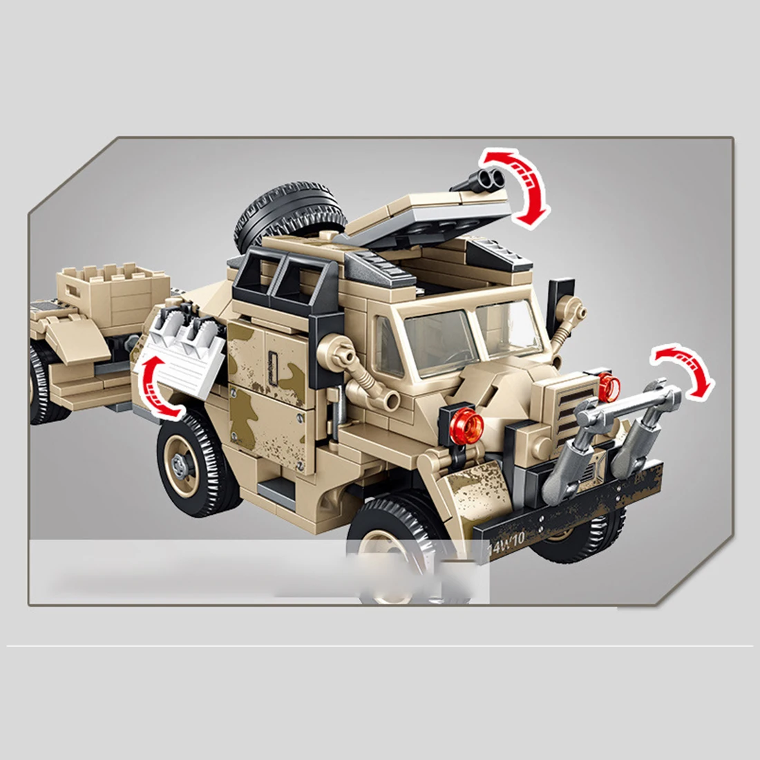 

464Pcs Military Howitzer Tractor Building Blocks Army Vehicle Soldier Bricks Toys For Children Adult Creative Gift