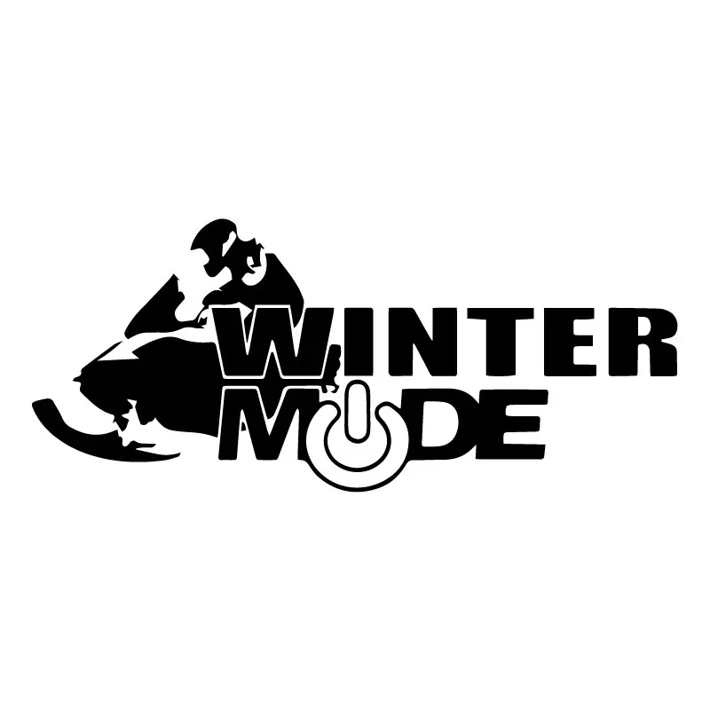 Черный YJZT 18.1CM*7.5CM Snowmobile Decal Winter Mode Creative Car Styling Decoration Decals Cartoon Car Stickers C31-0516 - Название цвета: Черный