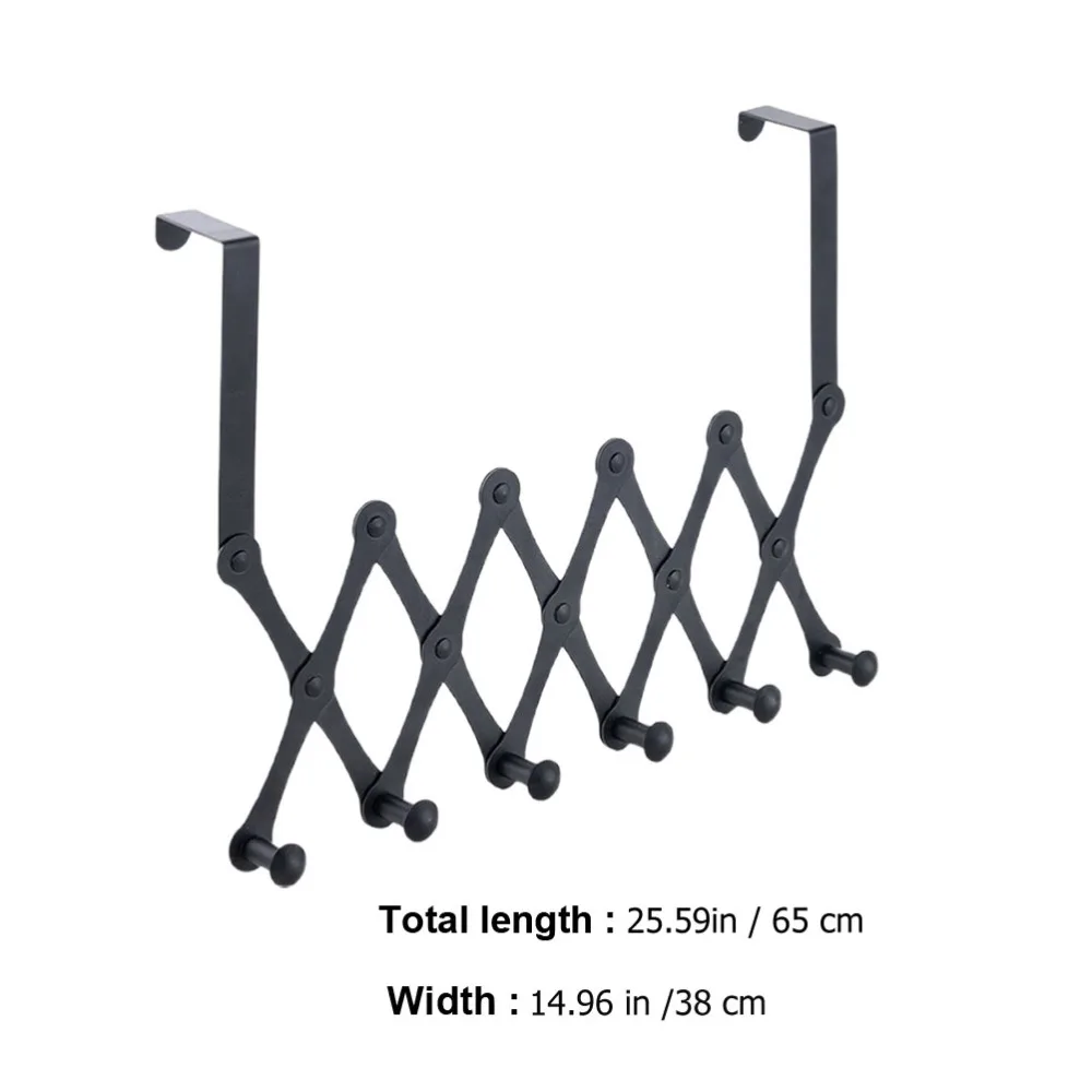 

1Pc Simple Durable Door Back Hook Home Nail Free Hook Hat Towel Hanger Black
