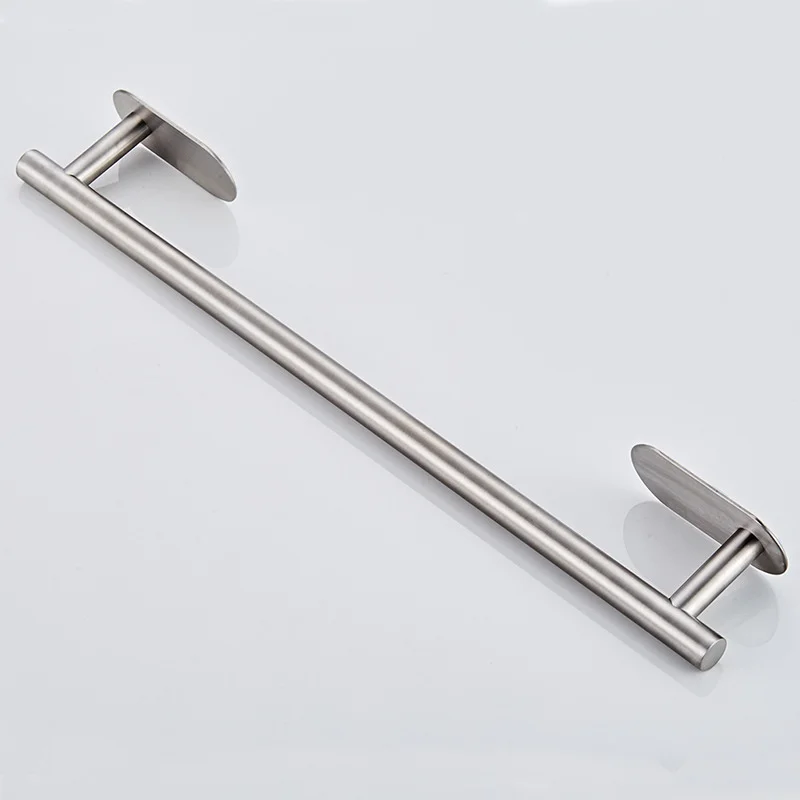 

40cm 50cm Stainless Steel Bathroom Towel Rack Self Adhesive Wall-Mounted Bathroom Balcony Towel Clothes Shelf Hanger