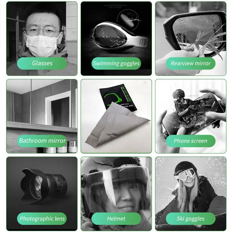 

20/50 Pcs Unisex Reusable Anti-Fog Wipe Cloth Glasses Pre-moistened Antifog Lens Cloth Eyewear Swim Bicyle Glasses Lens Cloth