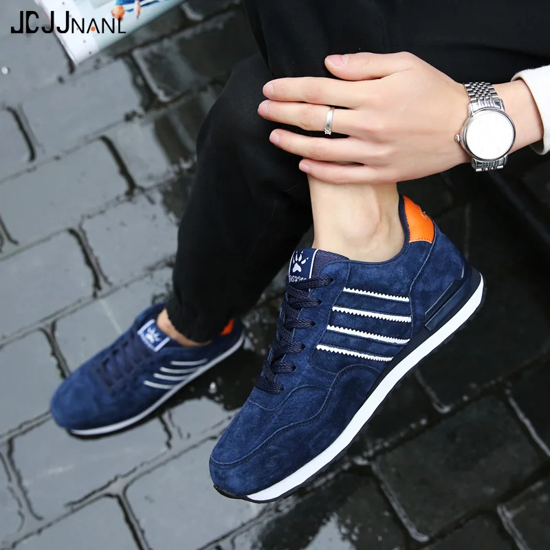 Мужская спортивная обувь для бега кожаная с мехом кроссовки уличная прогулочная