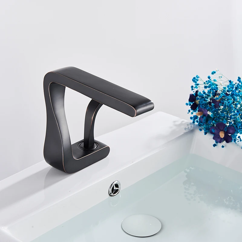 Бесплатная доставка черный смеситель для ванной комнаты кран раковины с горячей