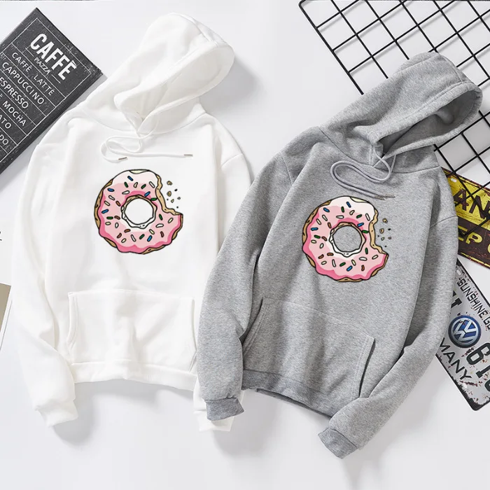 

Women Hoodies Casual Print Solid Loose Drawstring Sweatshirt Long Sleeve Hooded Autumn Female Pullover