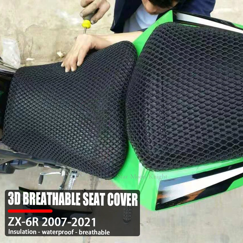 

For KAWASAKI ZX6R ZX-6R ZX 6R 2007 - 2021 Fabric Saddle Seat Cover Accessories Motorcycle Protecting Cushion Seat Cool Cover