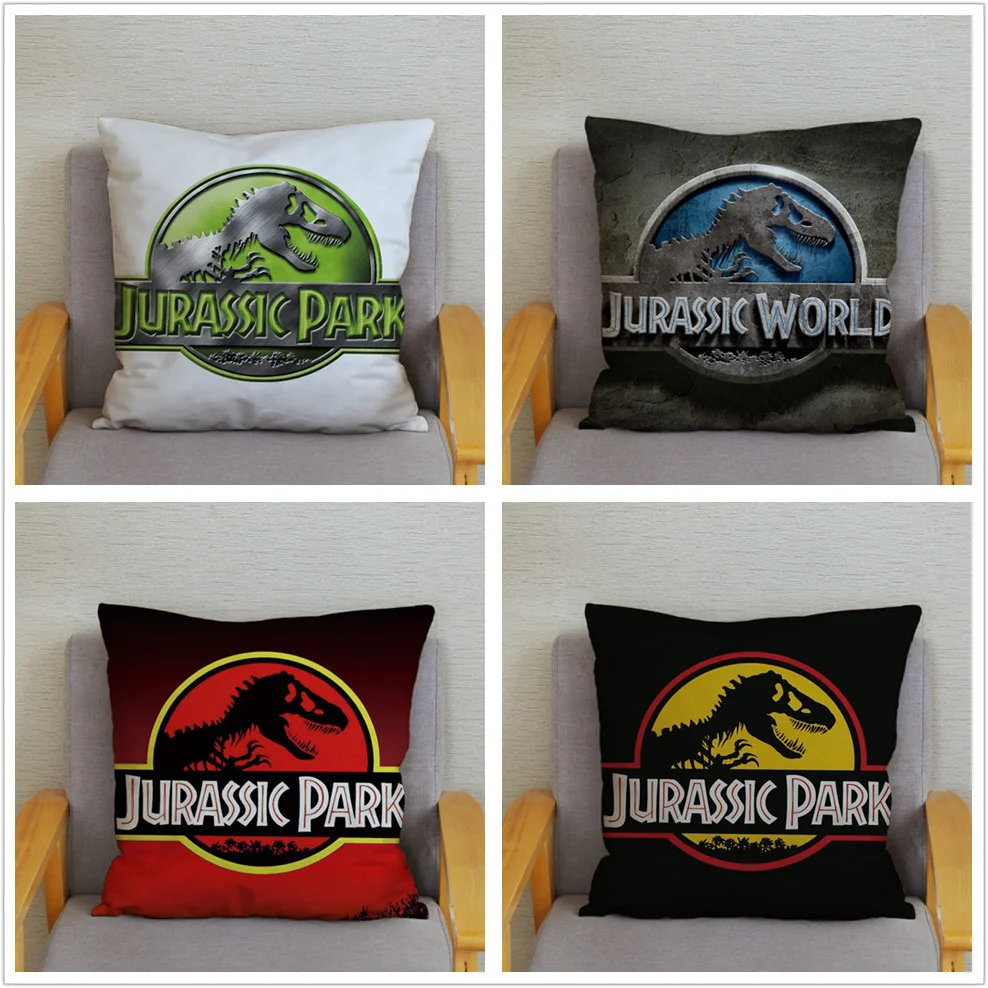 

Jurassic Park Dinosaur Print Pillow Cover Super Soft Plush Cushion Cover 45*45 Pillowcase Sofa Home Fall Decor Funda Cojín
