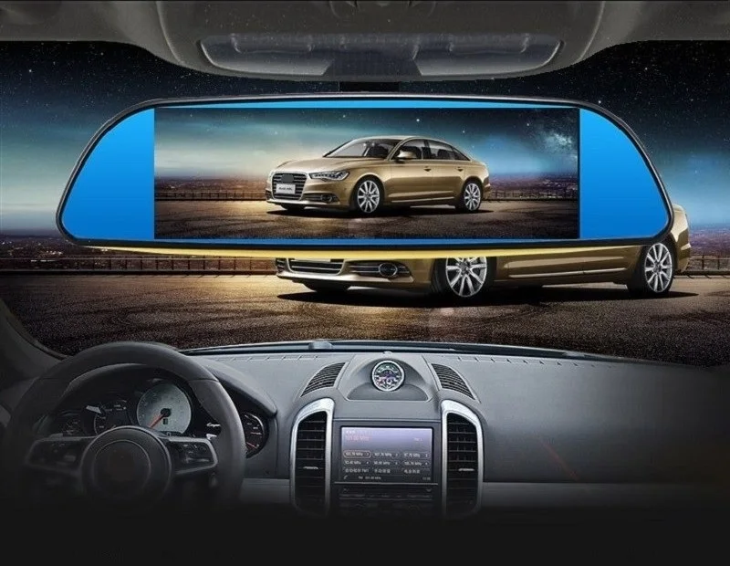 CarDVR 7,0 InchTouch рекордер зеркальная камера видео FHD1080P ночное видение двойной объектив с камерой заднего вида Авто регистратор DashCam