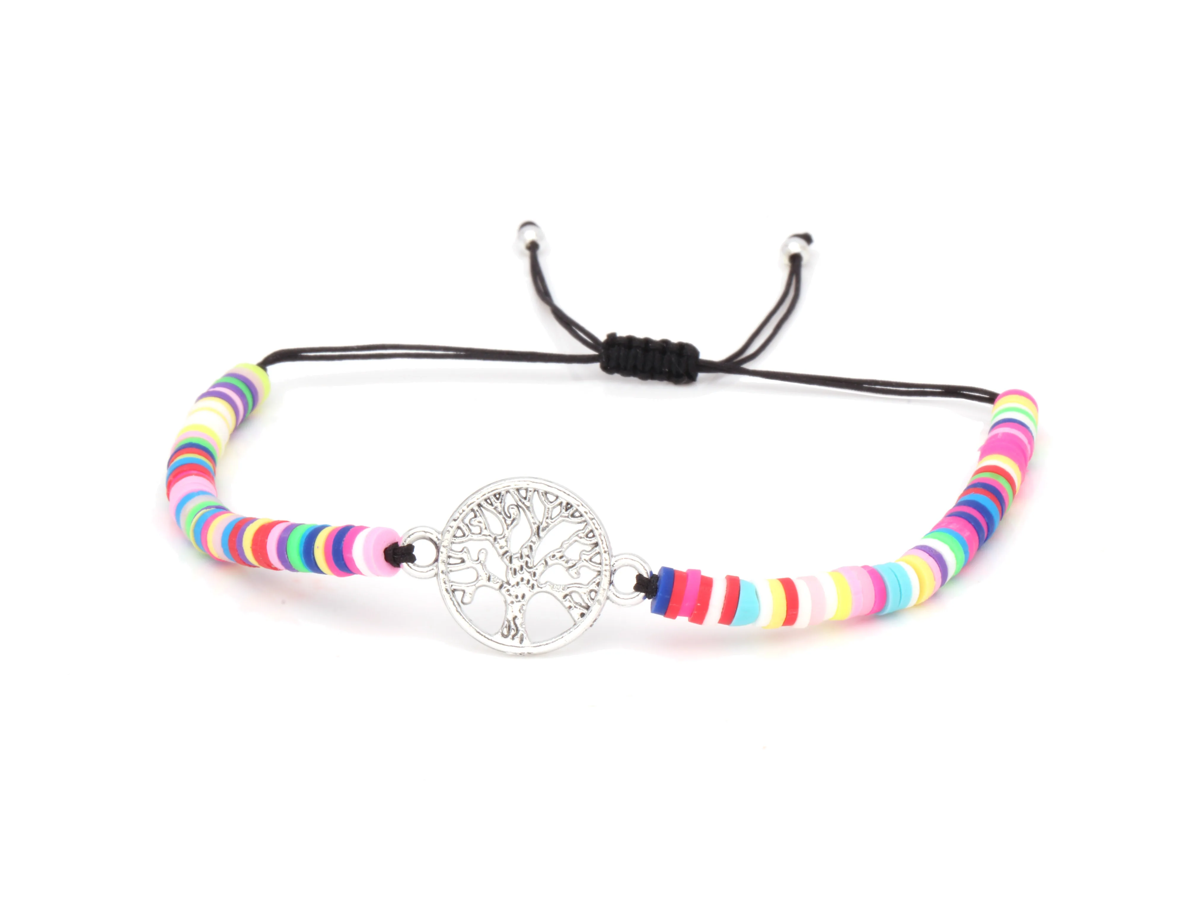 Полимерные глиняные бусы Heishi браслет из бисера черный шнур круглый зловещий глаз