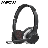 soulsensmpow hc5 bluetooth headsets wireless headphones with cvc8 0 noise cancelling mic mute 3 5mm wired headphone for phone