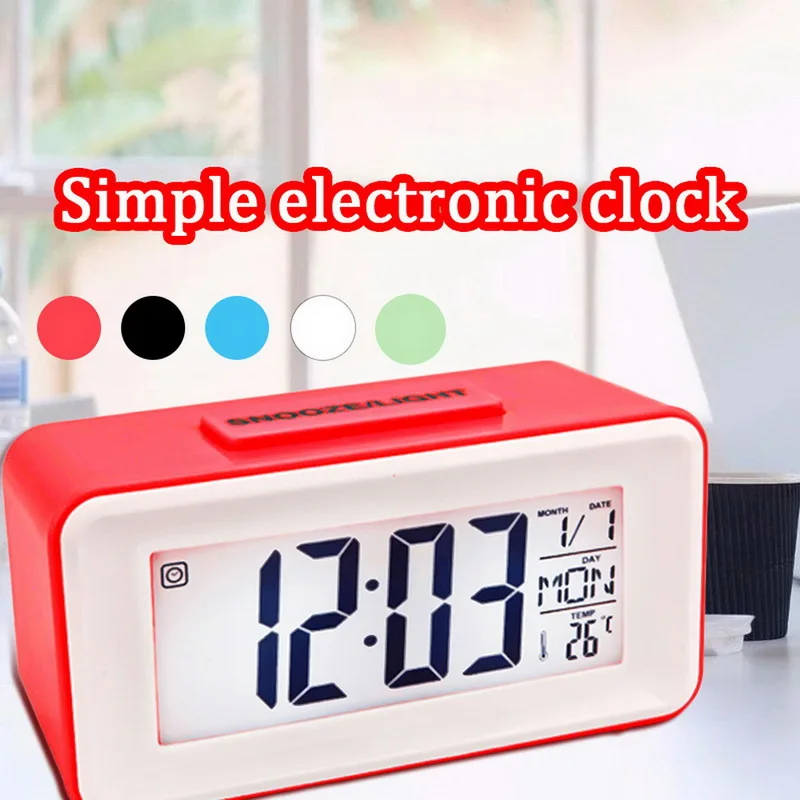 Настольные Цифровые часы со звуковым управлением подсветка 12/24 H Snooze 8 мелодий