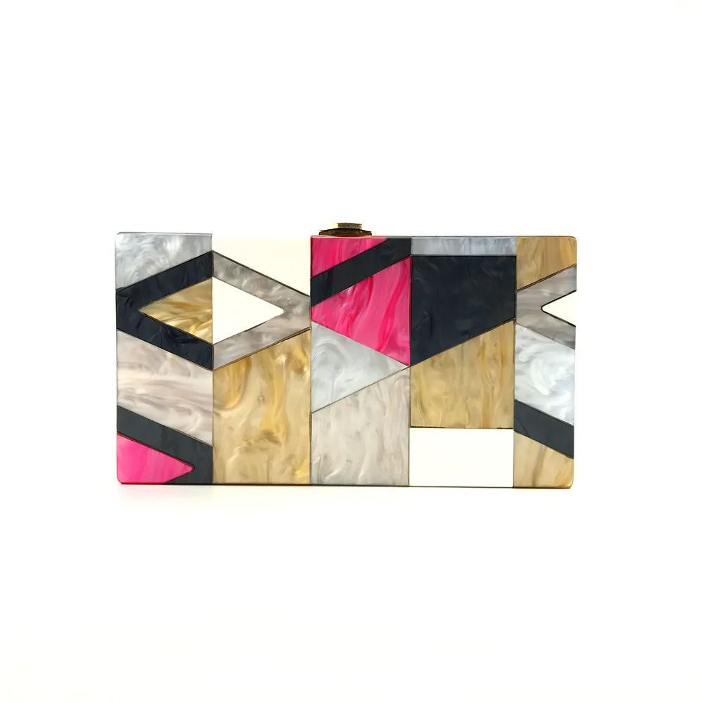 

Multicolored Hit Color Acrylic Clutch Fashion Dinner Bag Event Shoulder Messenger Bag YSAN400