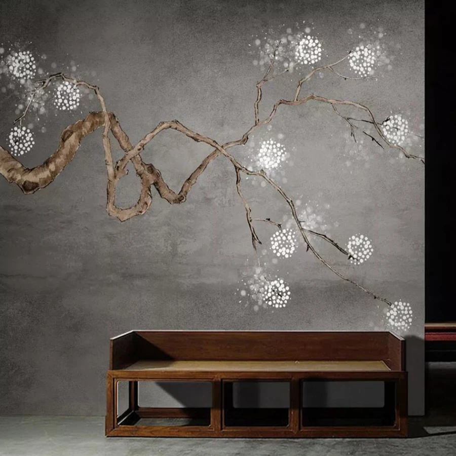 Прямая поставка на заказ 3D обои росписи ручная роспись новый китайский сливовый