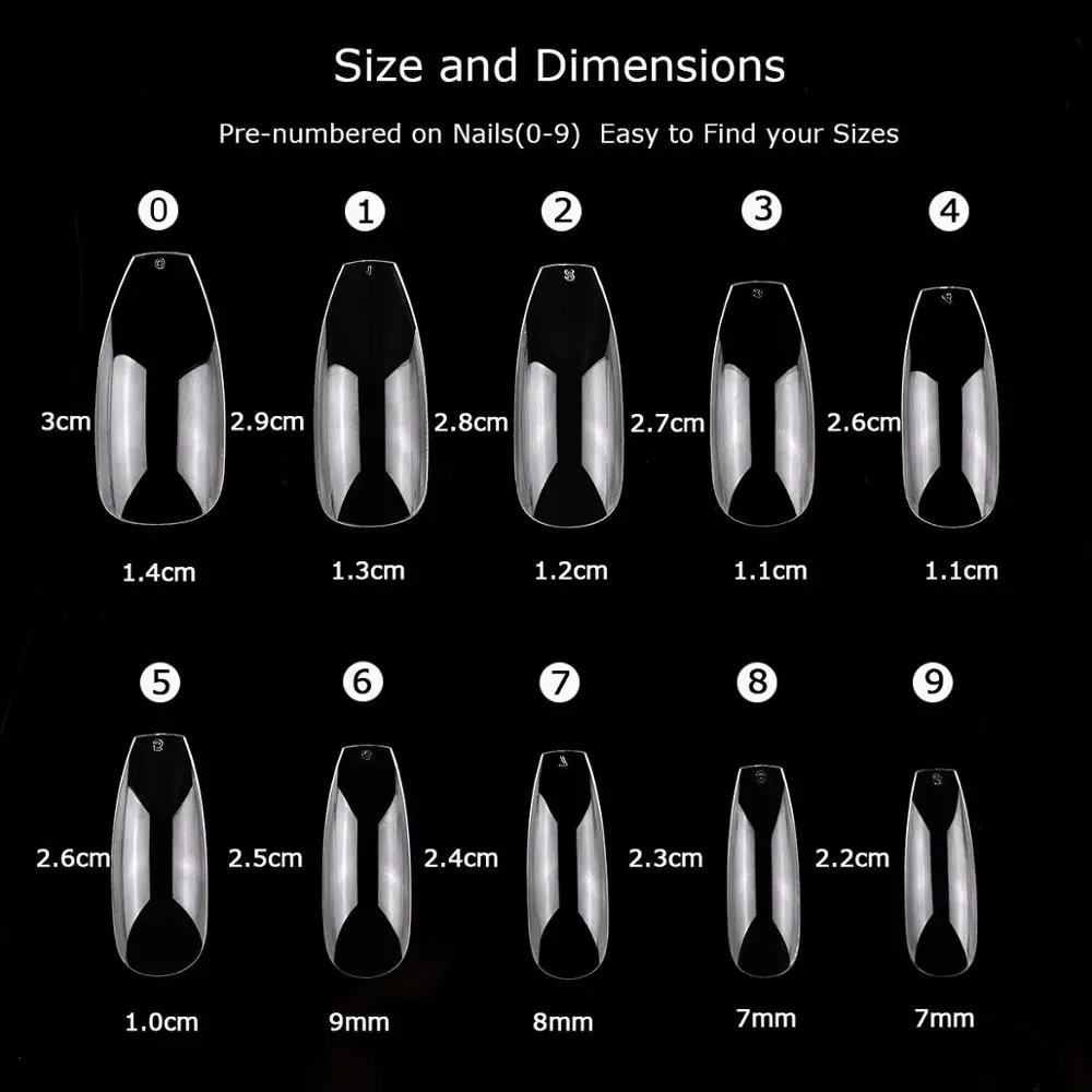 Makartt 500 шт. гроб накладные ногти балерина прозрачный из акрила натуральный полное