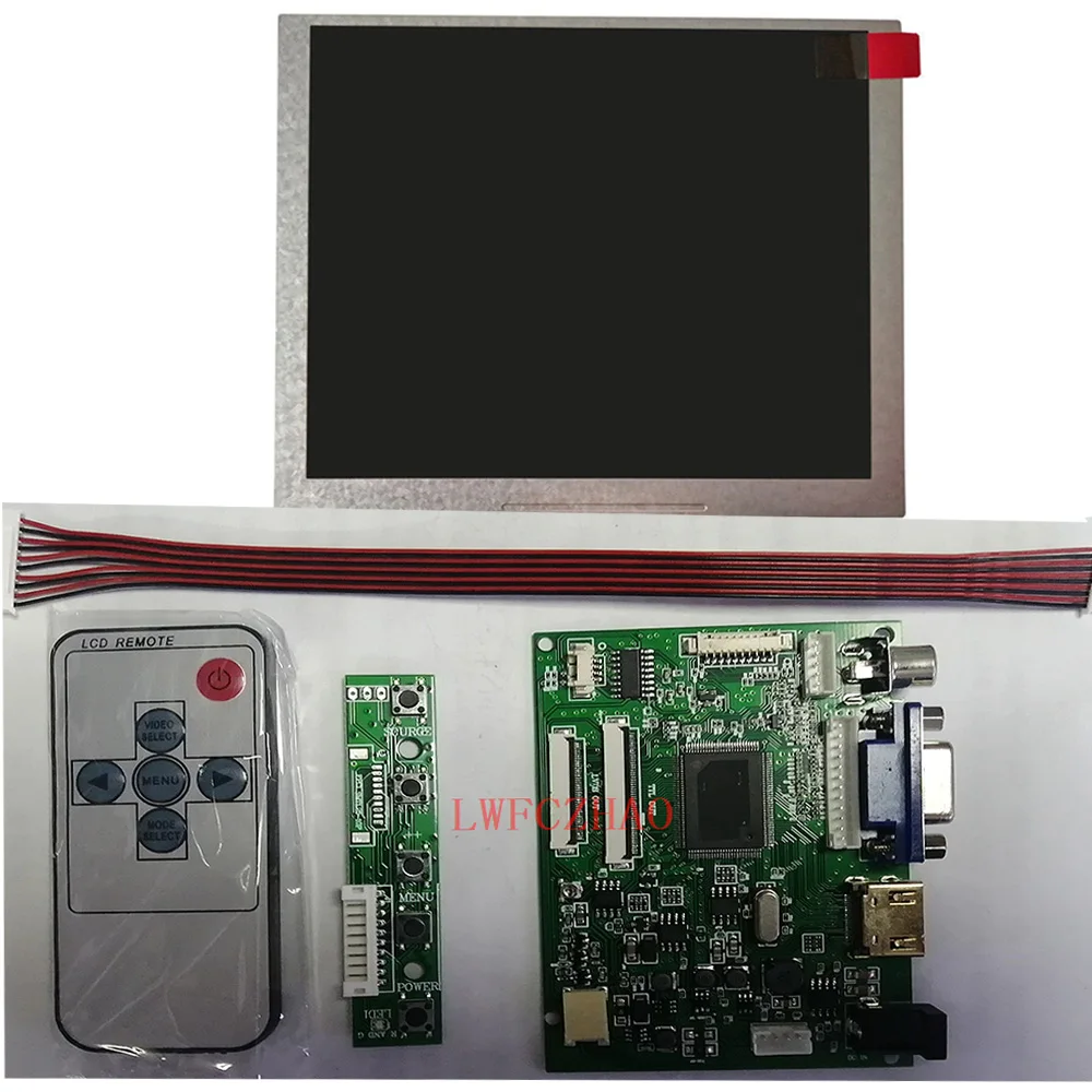 Kit de Monitor Hdmi Mais Vga Mais Placa de Controle 2av Display de Substituição Tela Lcd Tft de 640×480 Polegadas At050tn22 Novo Painéis e LCDs p/ tablet