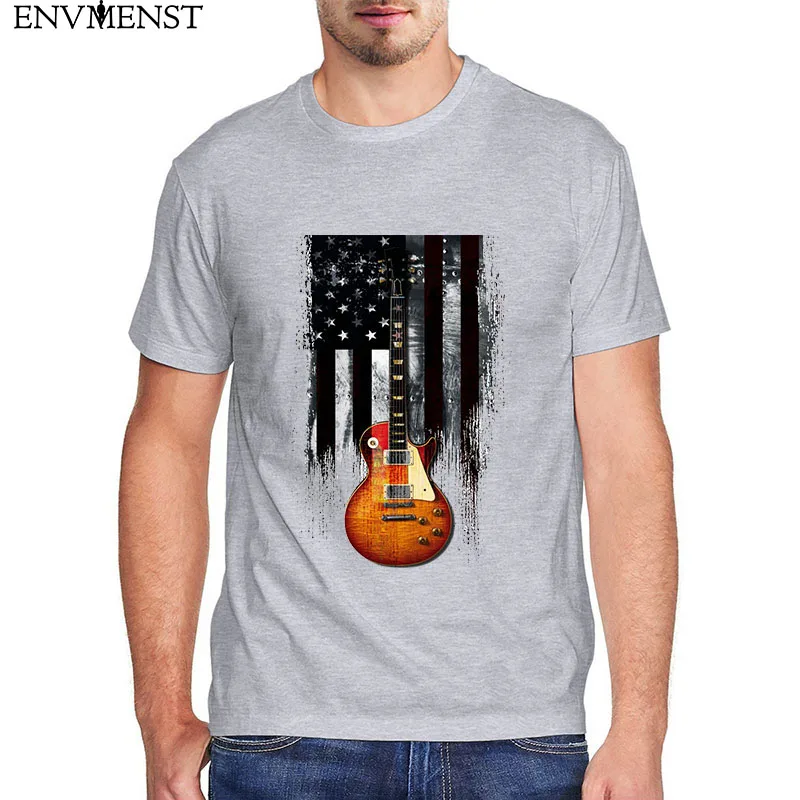 

Funny Men's t shirt Euro Size XS-3XL Men Casual Shirt Short Sleeve Tops Guitar Banner Printing Cotton Harajuku short sleeve tee
