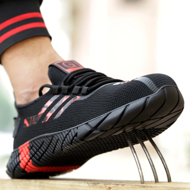 

Male Indestructible Work Shoes Sneakers Men Boots Anti-puncture Safety Shoes Men Anti-smash Work Boots Steel Toe Shoes Footwear