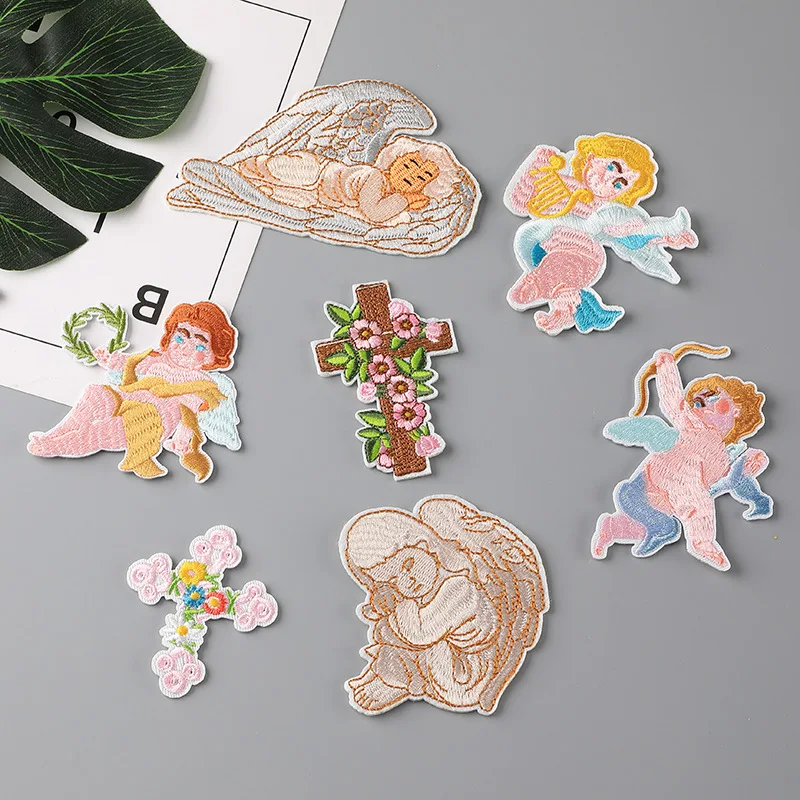 

Железная наклейка, нашивки с ангелом для платья, Тепловые наклейки, стирающиеся нашивки с помощью утюга для одежды, Аппликации пальто