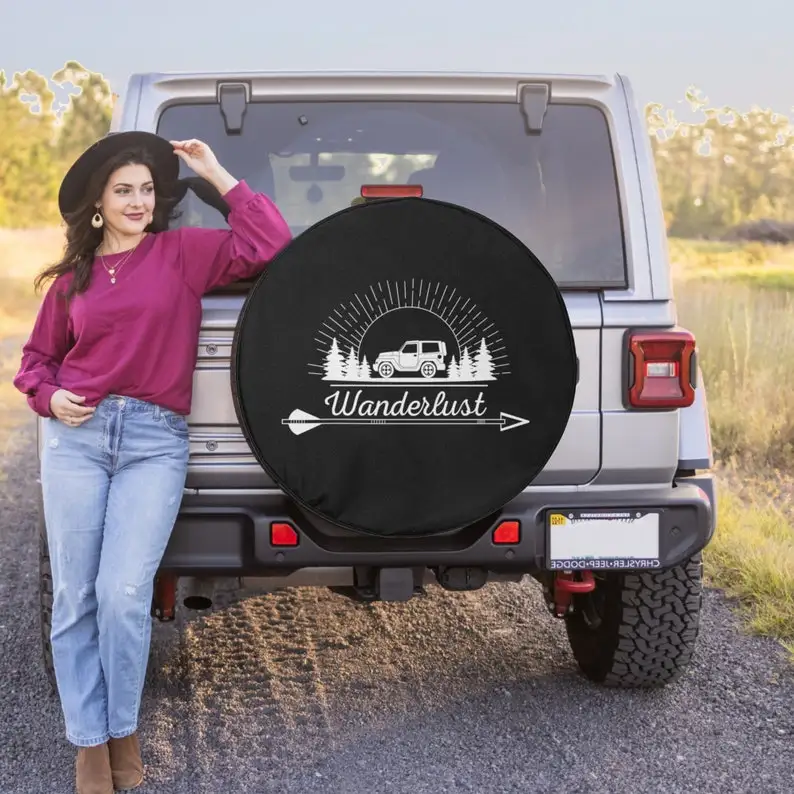 

Крышка для шин Mountain & Wanderlust-запасная крышка для автомобильного Wrangler, Car Liberty, 2021 Bronco, RV, RV-дополнительное Резервное копирование C
