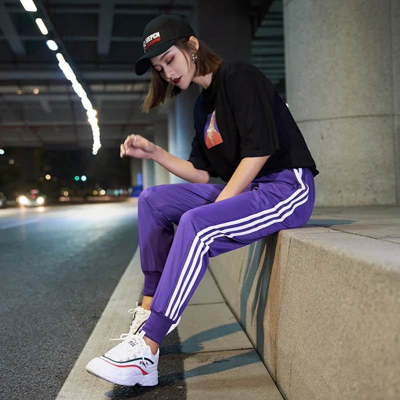 white side sports pants female summer/winter streetwear plus size pants cargo women trousers loose jogger woman sweatpants