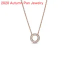 Ожерелье из стерлингового серебра S925 пробы с розой, колье с сердцем, подарок на день рождения, 2020