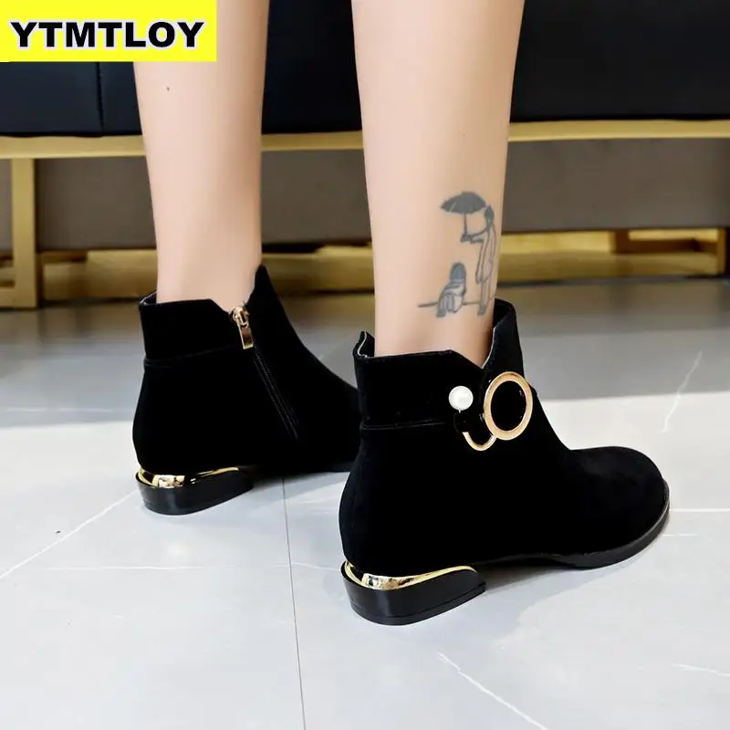 Женские ботинки на молнии повседневные теплые зимние с мехом M50 # | Обувь