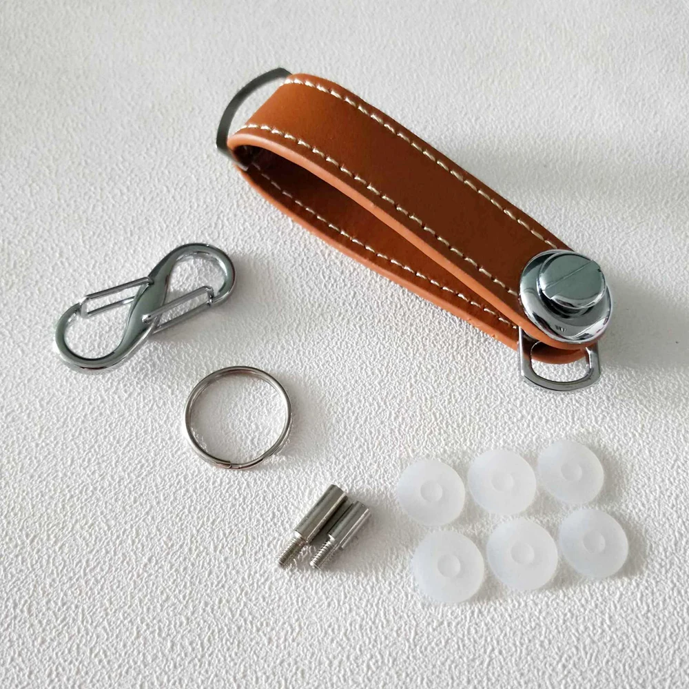Высококачественный кожаный брелок из нержавеющей стали автомобильный для