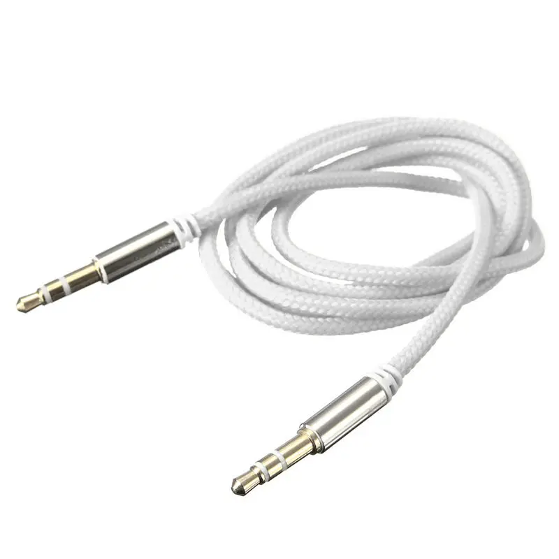 3 5 мм Плетеный 1 м вспомогательный автомобильный стерео аудио кабель AUX штекер для