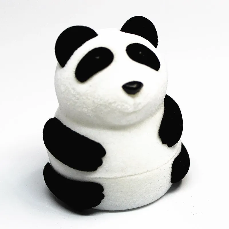 Коробка для хранения кольца HOSENG в виде панды белого и черного цветов, бархатная Упаковка для свадебных украшений коробка HS_457 от AliExpress RU&CIS NEW