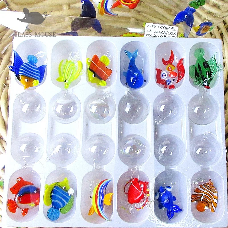 Плавающая стеклянная фигурка рыбы аквариум мини рыбки Ручная дутая лампа для рыб